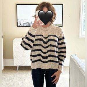 Rag & Bone Mia Cable Wool Alpaca Sweater 23” PTP